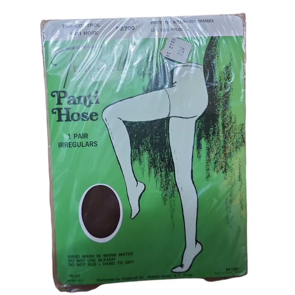 Vintage Top‎ Control Panti Hose Irregulars Brown Nylon Spandex Blend